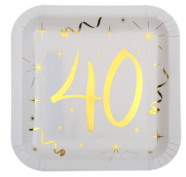 TALERZYKI PAPIEROWE ZŁOTA 40 23 X 23 CM 10 SZT.