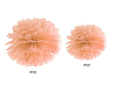 POMPON BIBUŁOWY 25 cm JASNA BRZOSKWINIA