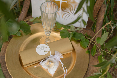 WORECZKI Z ORGANZY KOMUNIA RÓŻANIEC 7.5 X 10 CM 6 SZT.