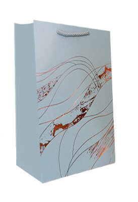 TORBA PREZENTOWA NIEBIESKA FALE 26X32X10 CM