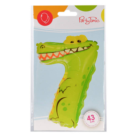 BALON FOLIOWY ZWIERZĄTKO CYFRA 7 45 CM