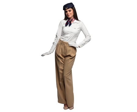 Zestaw Stewardesa (czapka, rękawiczki, szalik, odznaka)