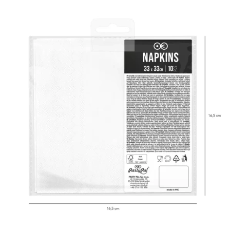 SERWETKI BIAŁE ZŁOTE GWIAZDKI 10SZT