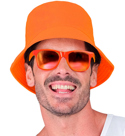 CZAPKA RETRO POMARAŃCZOWA BUCKET HAT NEON