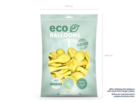 BALONY ECO 30 CM JASNY ŻÓŁTY 100 SZT.