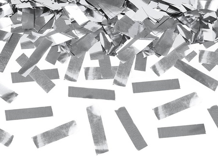 Tuba z konfetti, srebrny, 60cm (1 karton / 36 szt.)