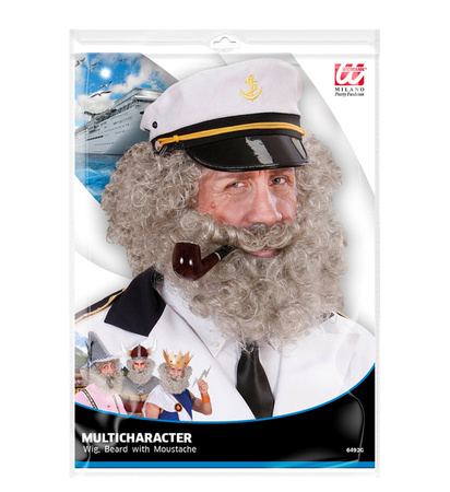 PERUKA Z BRODĄ SIWA KAPITAN