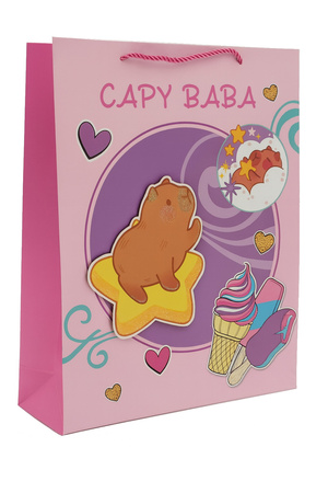 Torebka prezentowa Capy Baba Kapibara Lody 26 X 32 X 10 cm