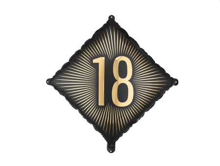 BALON FOLIOWY 18 CYFRA 46 X 46 CM ROMB 