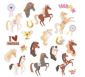 TATUAŻE ZMYWALNE KONIKI 21 SZT