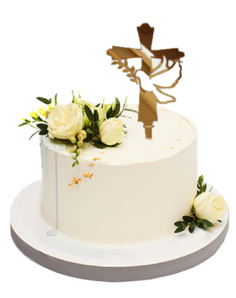 TOPPER AKRYLOWY GOŁĄB Z GAŁĄZKĄ ZŁOTY