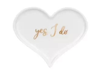 PORCELANOWY TALERZYK NA OBRĄCZKI SERCE