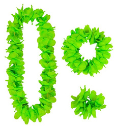 ZESTAW HAWAJSKI ZIELONY NASZYJNIK WIANEK BRANSOLETKA