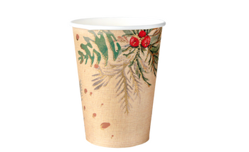KUBECZKI PAPIEROWE ŚWIĄTECZNE JARZĘBINA 270 ML 10 SZT