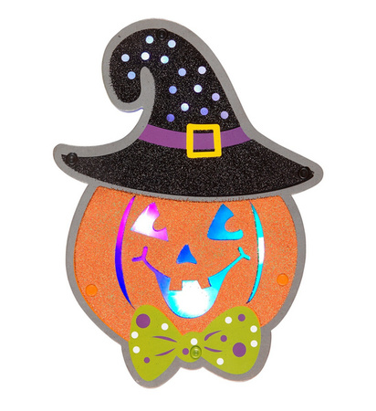 ZUCCA DECORO PARETE CON 8 LUCI LED MULTICOLORE LAMPEGGIANTI 26x19 cm 