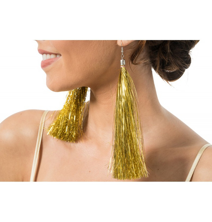 KOLCZYKI Z LAMETY ZŁOTE 