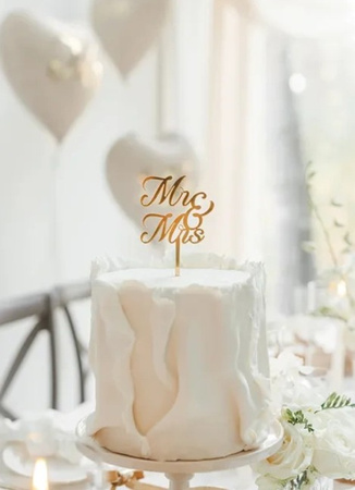 TOPPER AKRYLOWY MR&MRS ZŁOTY 