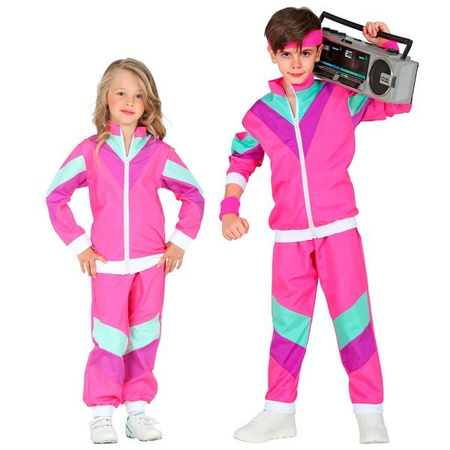 STRÓJ DRES LATA 80 DZIECIĘCY RÓŻOWY