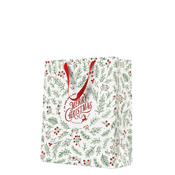 TORBA PREZENTOWA GAŁĄZKI MERRY CHRISTMAS 26 X 33 X 13 CM
