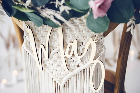 ZAWIESZKI NA KRZESŁA MĄŻ ŻONA DREWNO