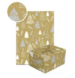 PAPIER PREZENTOWY ZŁOTY CHOINKI 70 x 200 CM