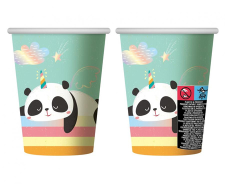 KUBECZKI PAPIEROWE PANDA 266 ML 6 SZT.