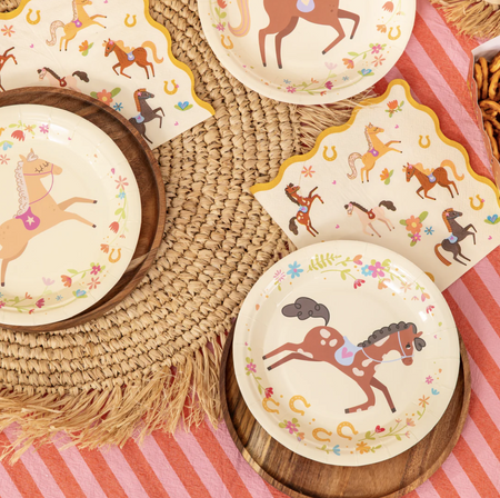 TALERZYKI PAPIEROWE KONIKI 18 CM 6 SZT