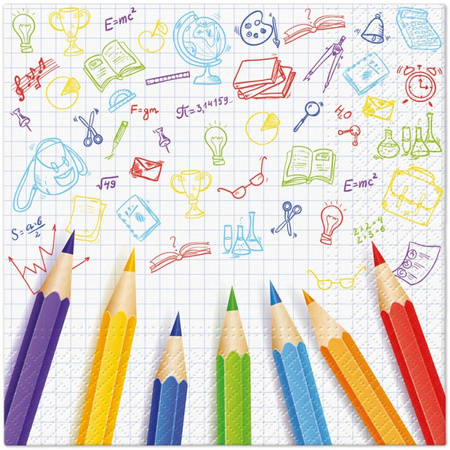 SERWETKI PAPIEROWE ZABAWNA SZKOŁA 33 CM 20 SZT