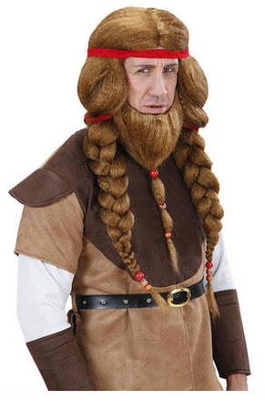 PERUKA WIKINGA BRĄZOWA