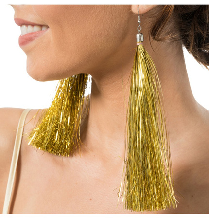 KOLCZYKI Z LAMETY ZŁOTE 