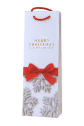 TORBA PREZENTOWA BIAŁO-SREBRNA 35 X 12 X 9 CM