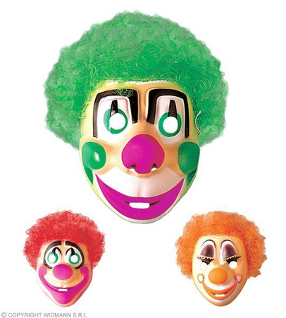 MASKA KLAUN Z WŁOSAMI POMARAŃCZ