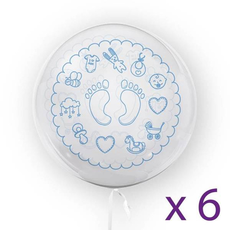 ZESTAW 6 SZT. – "STÓPKI" NIEBIESKI