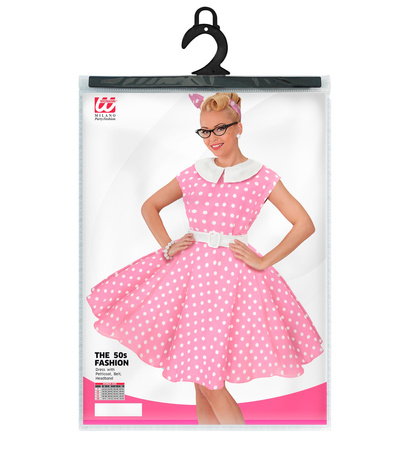 STRÓJ SUKIENKA RÓŻOWA W GROSZKI 