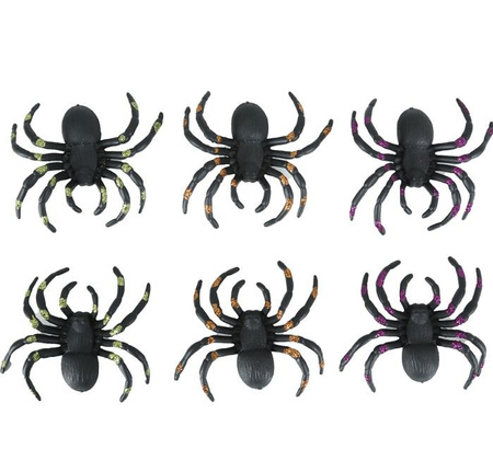 PAJĄKI 6 SZT Z BROKATEM 7 CM HALLOWEEN