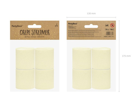 Krepa, 5cm/10m, j. kremowy (1 karton / 30 op.) (1 op. / 4 szt.)