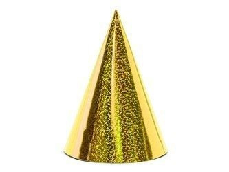 CZAPECZKI PAPIEROWE HOLOGRAFICZNE ZŁOTE