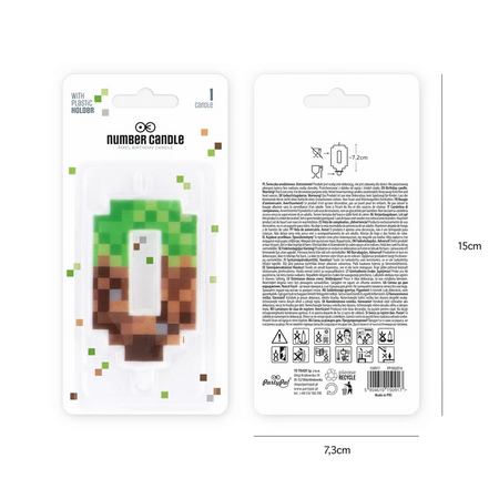 ŚWIECZKA URODZINOWA CYFRA 0 PIKSELE 7 CM