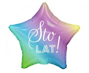 BALON FOLIOWY STO LAT 48 CM 19 CALI GWIAZDA