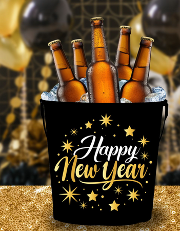 METALOWE WIADERKO DO NAPOJÓW NA SYLWESTRA