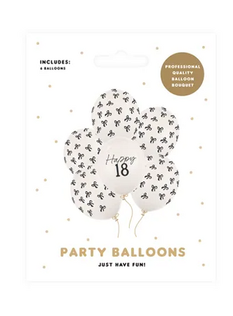 BALONY LATEKSOWE GLAMOUR 18 HAPPY BIRTHDAY 30 CM 6 SZT