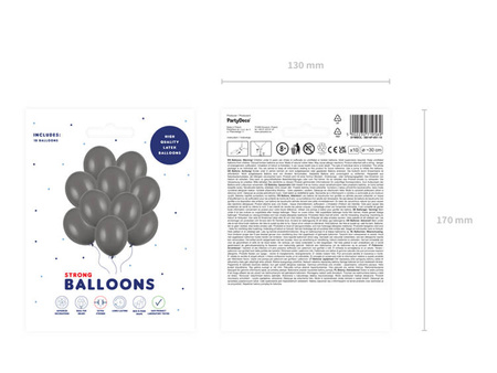 BALONY LATEKSOWE SZARE 30CM 10SZT