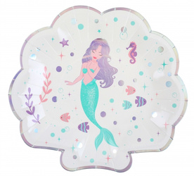 TALERZYKI PAPIEROWE MAŁA SYRENKA 22,7 X 21 CM 10 SZT