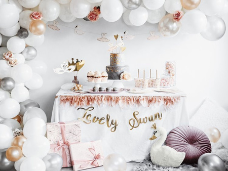 BALONY STRONG 12 CM METALIK SILVER SNOW 100 SZT