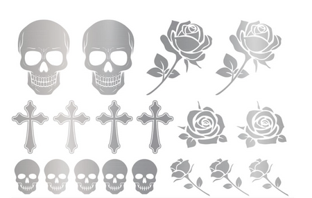 2 ARKUSZE GOTYCKIE TATUAŻE 15X11 CM