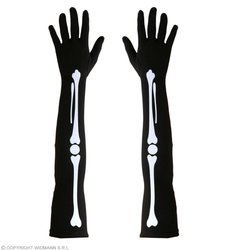 RĘKAWICZKI CZARNE DŁUGIE KOŚCI