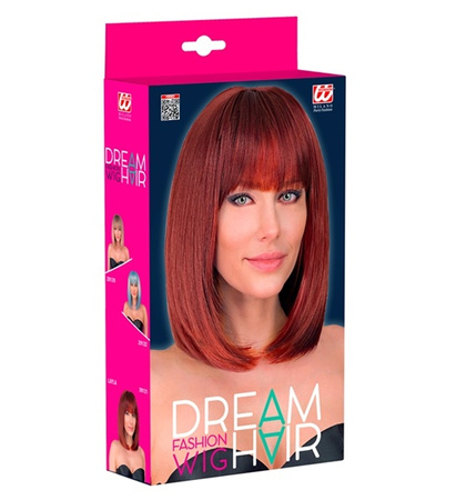 PERUKA Z GRZYWKĄ BORDOWA