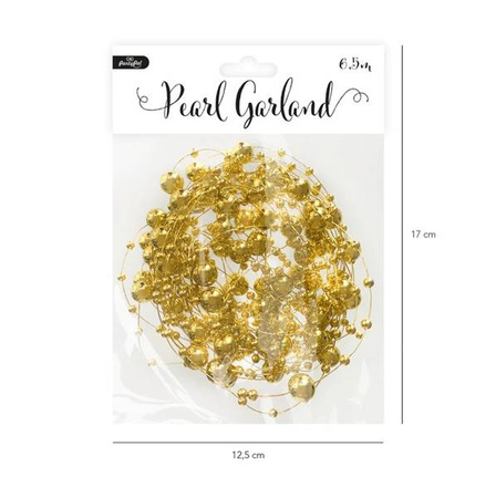 GIRLANDA PERŁOWA 6,5M ZŁOTA