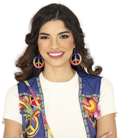 KOLCZYKI PACYFKI HIPISKI KOLOROWE