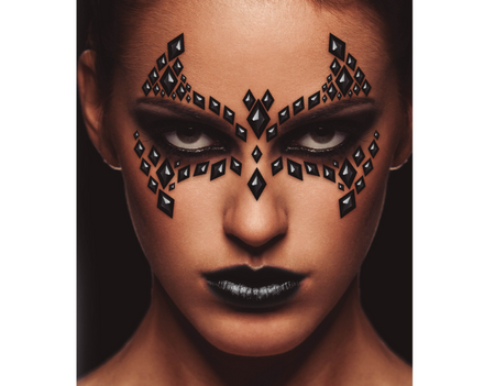 KRYSZTAŁKI NA TWARZ CZARNE NIETOPERZ HALLOWEEN